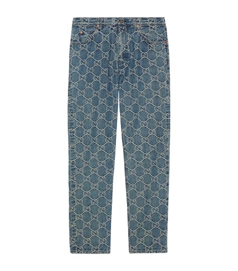 vintage jeans en broeken gucci|gucci jacquard jeans.